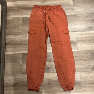 Womens size small, rust orange, stretchy waist pants from 7 for all mankind
